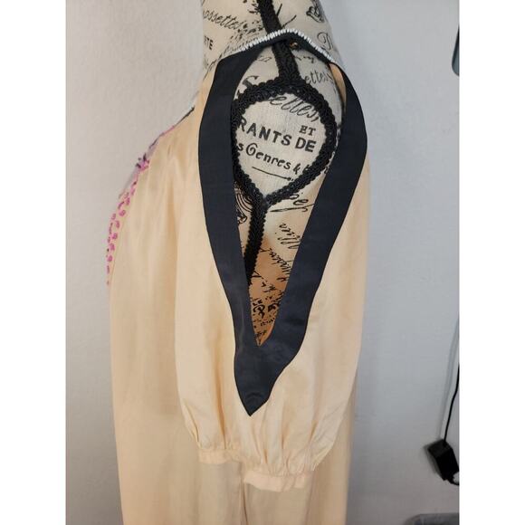 LEIFNOTES Anthropologie Shift Dress Sz 6 Brimming Borders Beaded Patchwork Boho - Picture 7 of 12